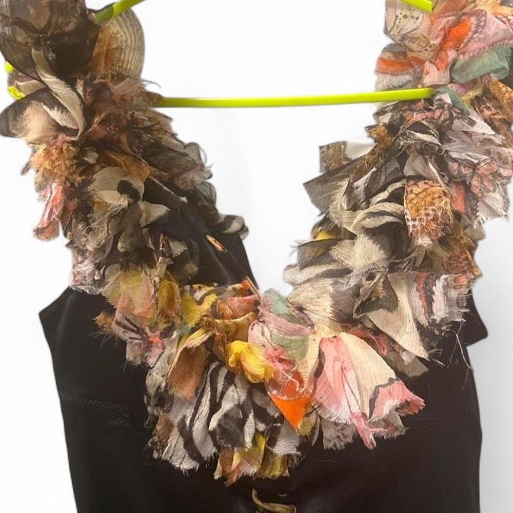 Cavalli Vintage Silk Bodycon Dress w/ Ruffles - Picture 5 of 8